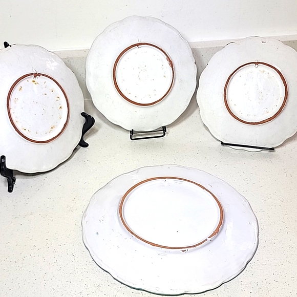 Vintage Set Of 4 Plates Hand-Painted In Italy - Picture 7 of 12